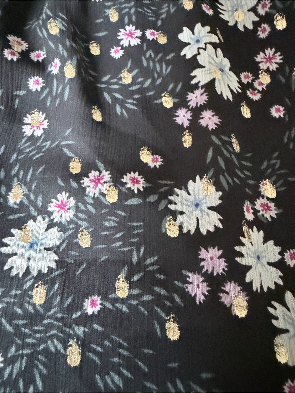 Loft Women’s Black Floral Ruffle-Neck Peplum Tank Top - Picture 4 of 4